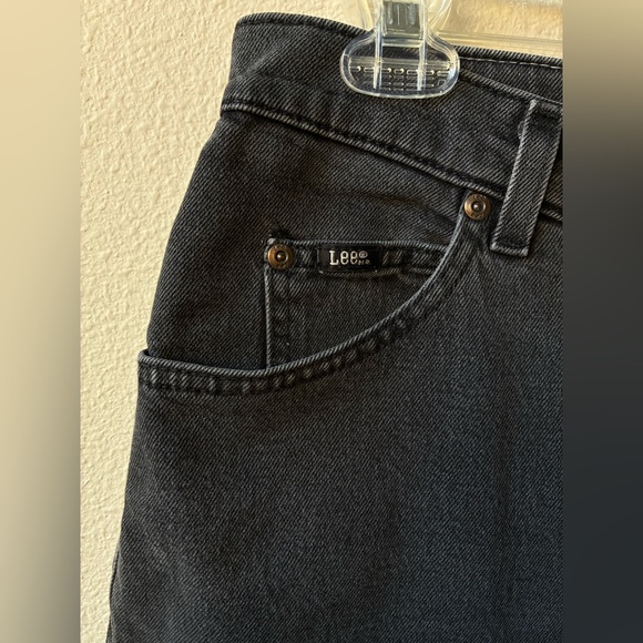 VTG 90’s Lee Gray/Black High Waisted Straight Jeans (Size:30) - Picture 4 of 9